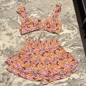 Wild Fable Colorful Floral Smocked Set